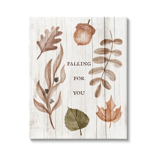 Stupell Industries Falling For You Fall Botanicals Canvas Wall Art
